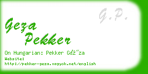 geza pekker business card